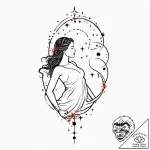 Tattoo design a virgo constellation, with sta… – tattoo sketch (№1752796323_0, 17.07.2025 23:52) — tattoovalue.net