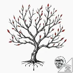 Tattoo design a simple tree branch., tattoo l… – tattoo sketch (№1752796410_0, 17.07.2025 23:53) — tattoovalue.net