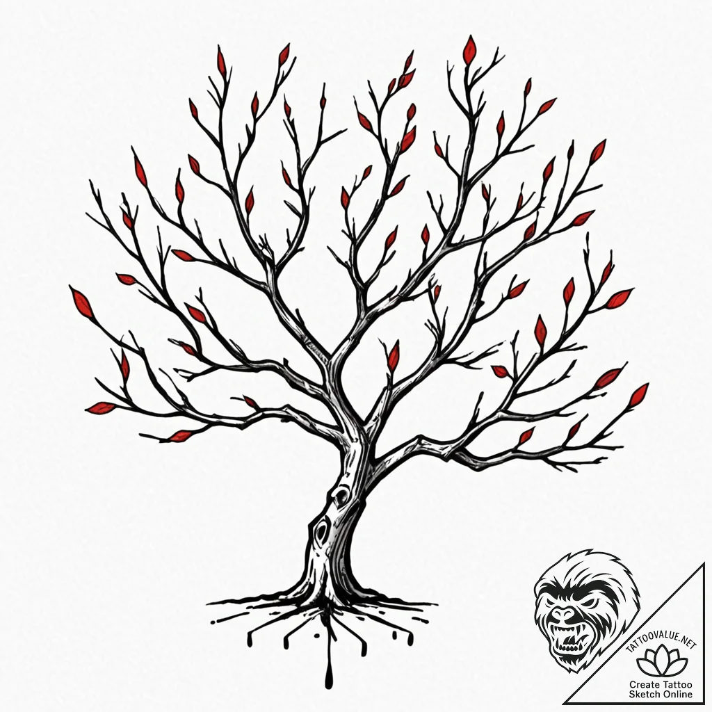 Tattoo design a simple tree branch., tattoo l... - tattoo sketch (№1752796410_0, 17.07.2025 23:53) — tattoovalue.net