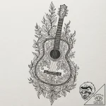 A close-up of the intricate fretwork on an ac… – tattoo sketch (№1752796488_0, 17.07.2025 23:54) — tattoovalue.net