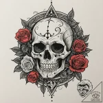 A trash polka design of the house from house… – tattoo sketch (№1752796646_0, 17.07.2025 23:57) — tattoovalue.net