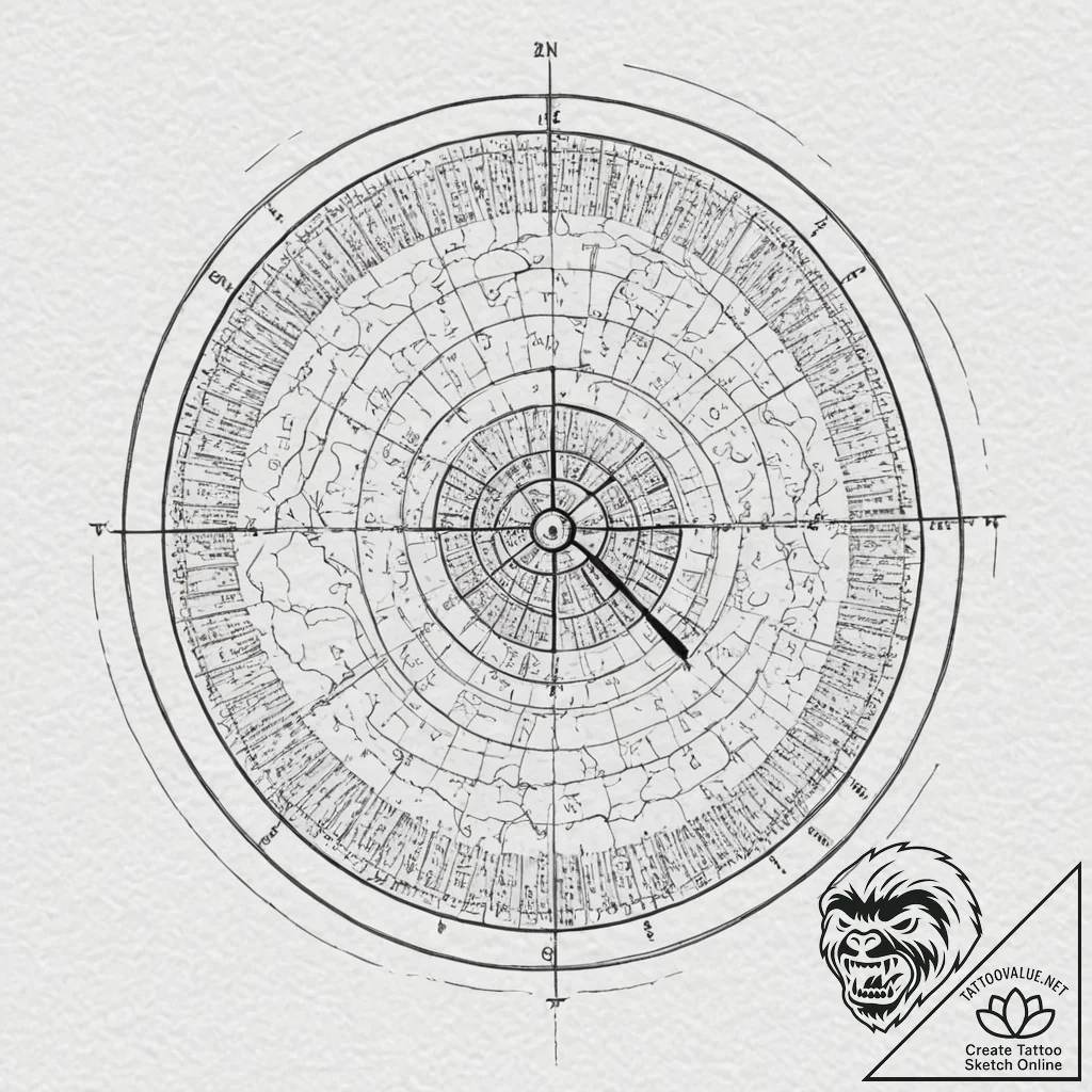 Tattoo design a surveyor's transit, symbolizi... - tattoo sketch (№1752832128_0, 18.07.2025 09:48) — tattoovalue.net