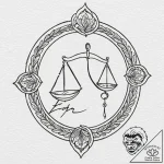 Tattoo sketch libra’s glyph balanced on a sin… – tattoo sketch (№1752832210_0, 18.07.2025 09:50) — tattoovalue.net