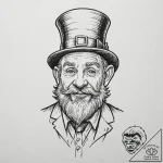 Leprechaun, tattoo drawing outline, on a clea… – tattoo sketch (№1752832292_0, 18.07.2025 09:51) — tattoovalue.net
