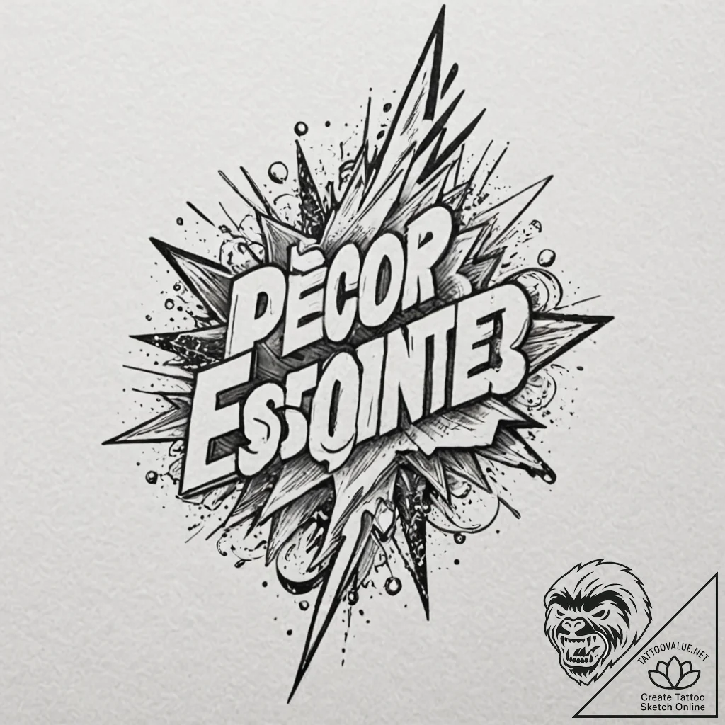 Tattoo design a stylized "esports" text with... - tattoo sketch (№1752834219_0, 18.07.2025 10:23) — tattoovalue.net