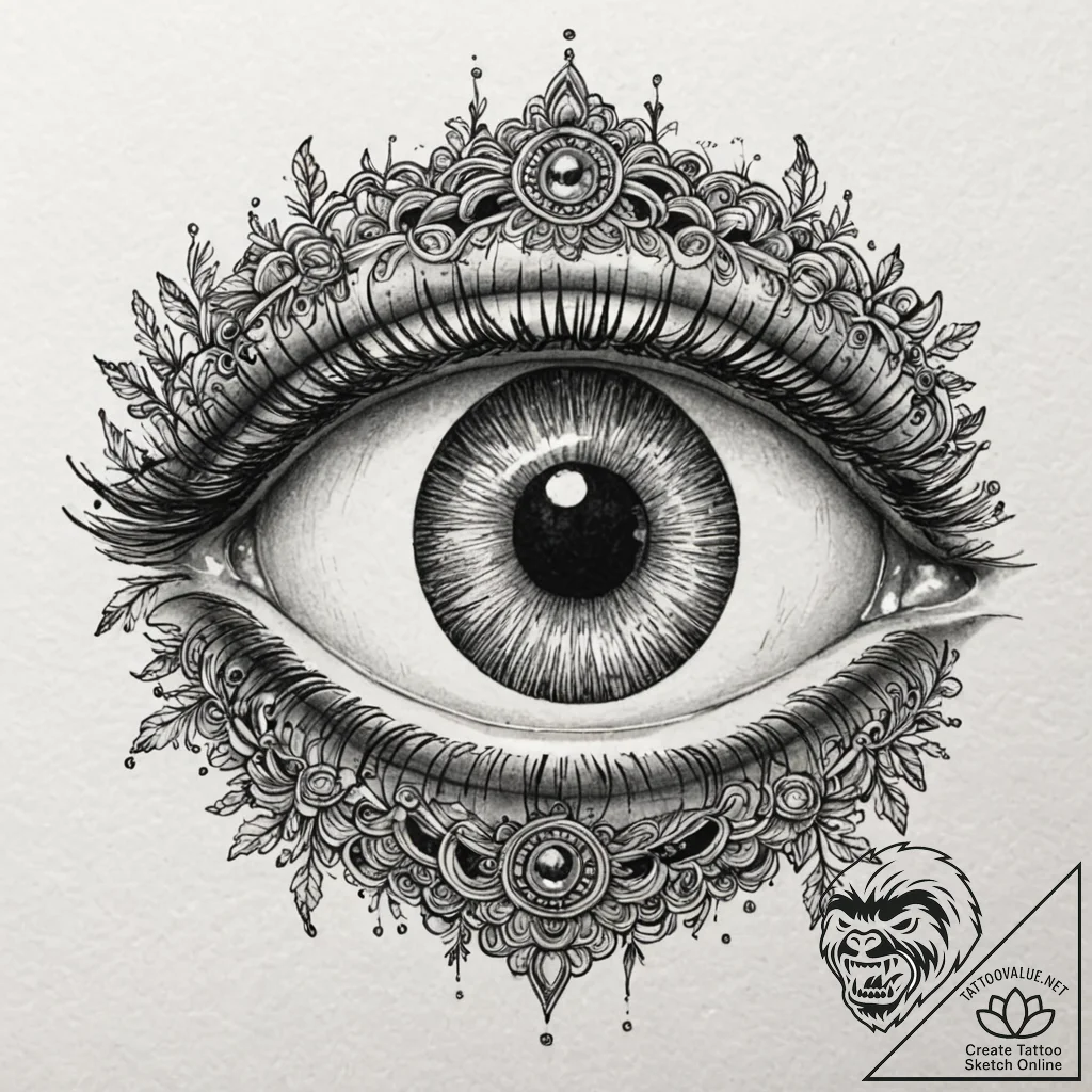 A dotwork tattoo design of the voight-kampff... - tattoo sketch (№1752834296_0, 18.07.2025 10:24) — tattoovalue.net