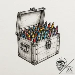 Tattoo design a stylized “ammo box” icon with… – tattoo sketch (№1752834682_0, 18.07.2025 10:31) — tattoovalue.net