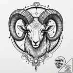 Tattoo sketch an aries ram’s head with a cele… – tattoo sketch (№1752834760_0, 18.07.2025 10:32) — tattoovalue.net