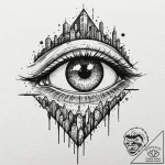 Tattoo design a gamer’s eye with a pixelated… – tattoo sketch (№1752834836_0, 18.07.2025 10:33) — tattoovalue.net