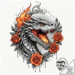 A watercolor tattoo of a dragon (drogon) brea… – tattoo sketch (№1752834915_0, 18.07.2025 10:35) — tattoovalue.net