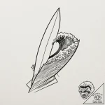 Tattoo sketch a stylized surfboard on one, a… – tattoo sketch (№1752835222_0, 18.07.2025 10:40) — tattoovalue.net