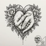 Tattoo design a heart made of two hands gentl… – tattoo sketch (№1752835610_0, 18.07.2025 10:46) — tattoovalue.net