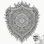 Tattoo design a weathered medieval shield bea… – tattoo sketch (№1752835840_0, 18.07.2025 10:50) — tattoovalue.net