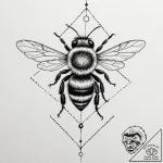 Bee, ink illustration for tattoo, dotwork tat… – tattoo sketch (№1752836690_0, 18.07.2025 11:04) — tattoovalue.net