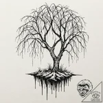 Tattoo sketch an abstract weeping willow tree… – tattoo sketch (№1752836767_0, 18.07.2025 11:06) — tattoovalue.net