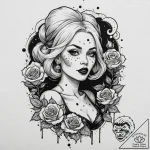 A trash polka tattoo of cruella de vil, with… – tattoo sketch (№1752837155_0, 18.07.2025 11:12) — tattoovalue.net