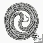 A detailed shot of a coiled snake., concept a… – tattoo sketch (№1752837310_0, 18.07.2025 11:15) — tattoovalue.net