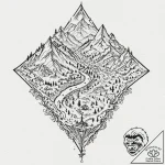 A linework tattoo of the map of his journey,,… – tattoo sketch (№1752839675_0, 18.07.2025 11:54) — tattoovalue.net