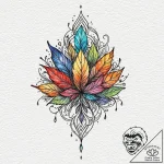 A neo-traditional tattoo of the leaf of lórie… – tattoo sketch (№1752839840_0, 18.07.2025 11:57) — tattoovalue.net