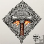 Tattoo sketch: a stylized anvil and hammer fo… – tattoo sketch (№1752840335_0, 18.07.2025 12:05) — tattoovalue.net