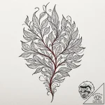 The intricate, vein-like patterns of a dried… – tattoo sketch (№1752840581_0, 18.07.2025 12:09) — tattoovalue.net