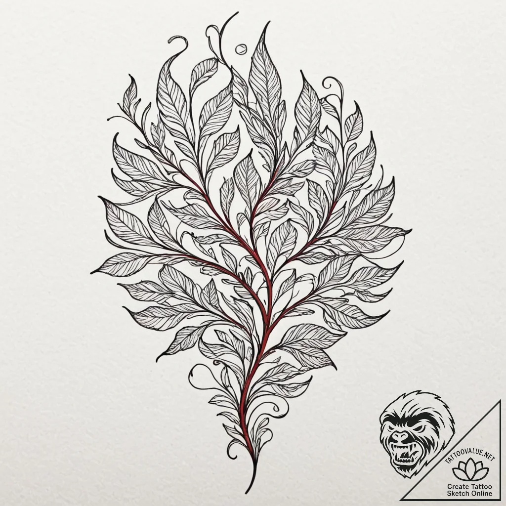 The intricate, vein-like patterns of a dried... - tattoo sketch (№1752840581_0, 18.07.2025 12:09) — tattoovalue.net