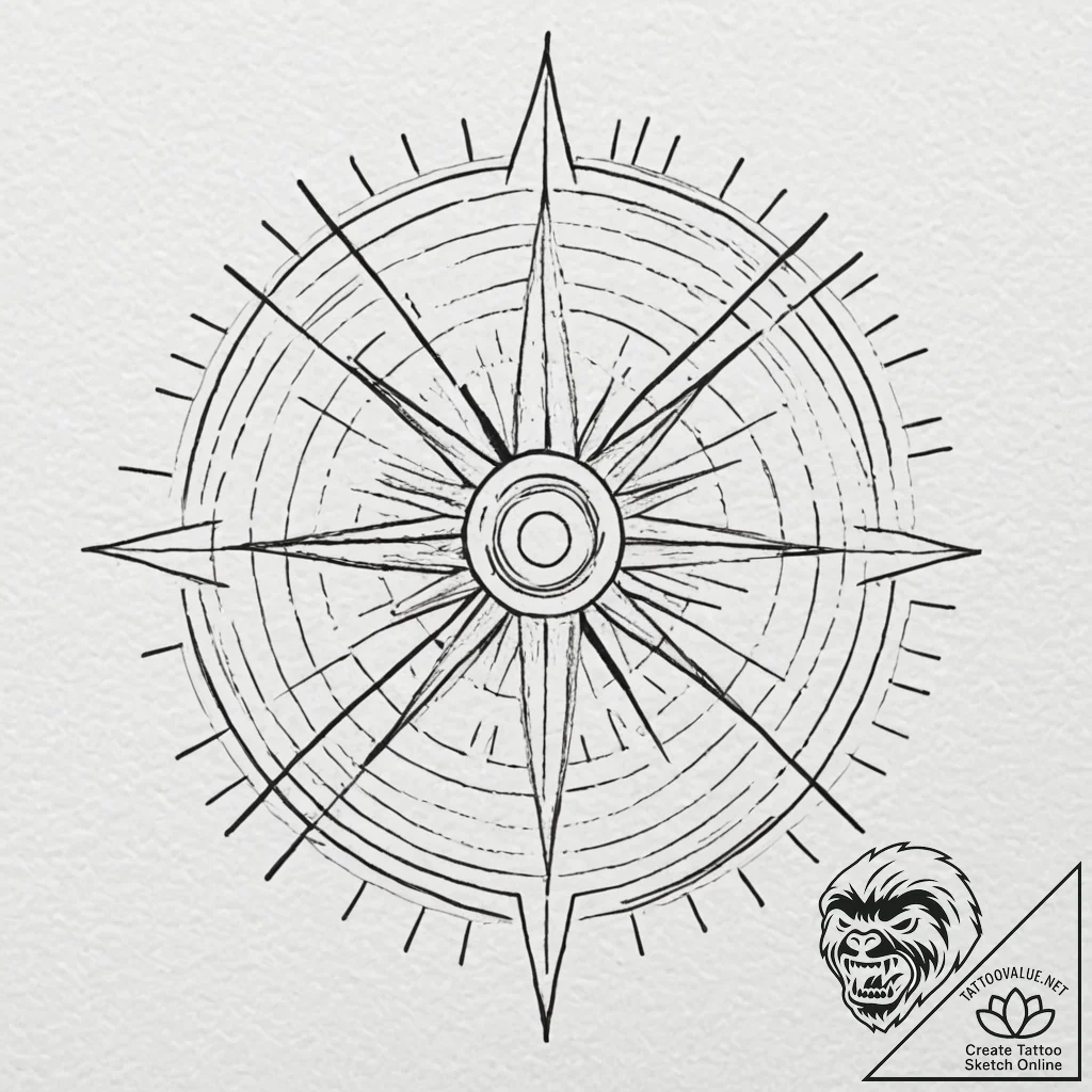 Tattoo sketch an abstract 'force field' radia... - tattoo sketch (№1752840662_0, 18.07.2025 12:11) — tattoovalue.net