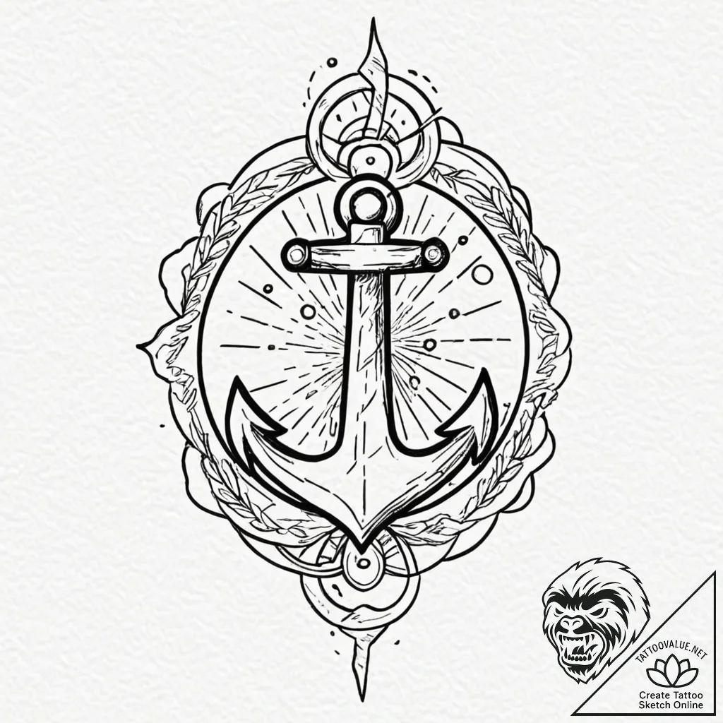 Tattoo sketch a stylized "uploading" symbol w... - tattoo sketch (№1752841323_0, 18.07.2025 12:22) — tattoovalue.net