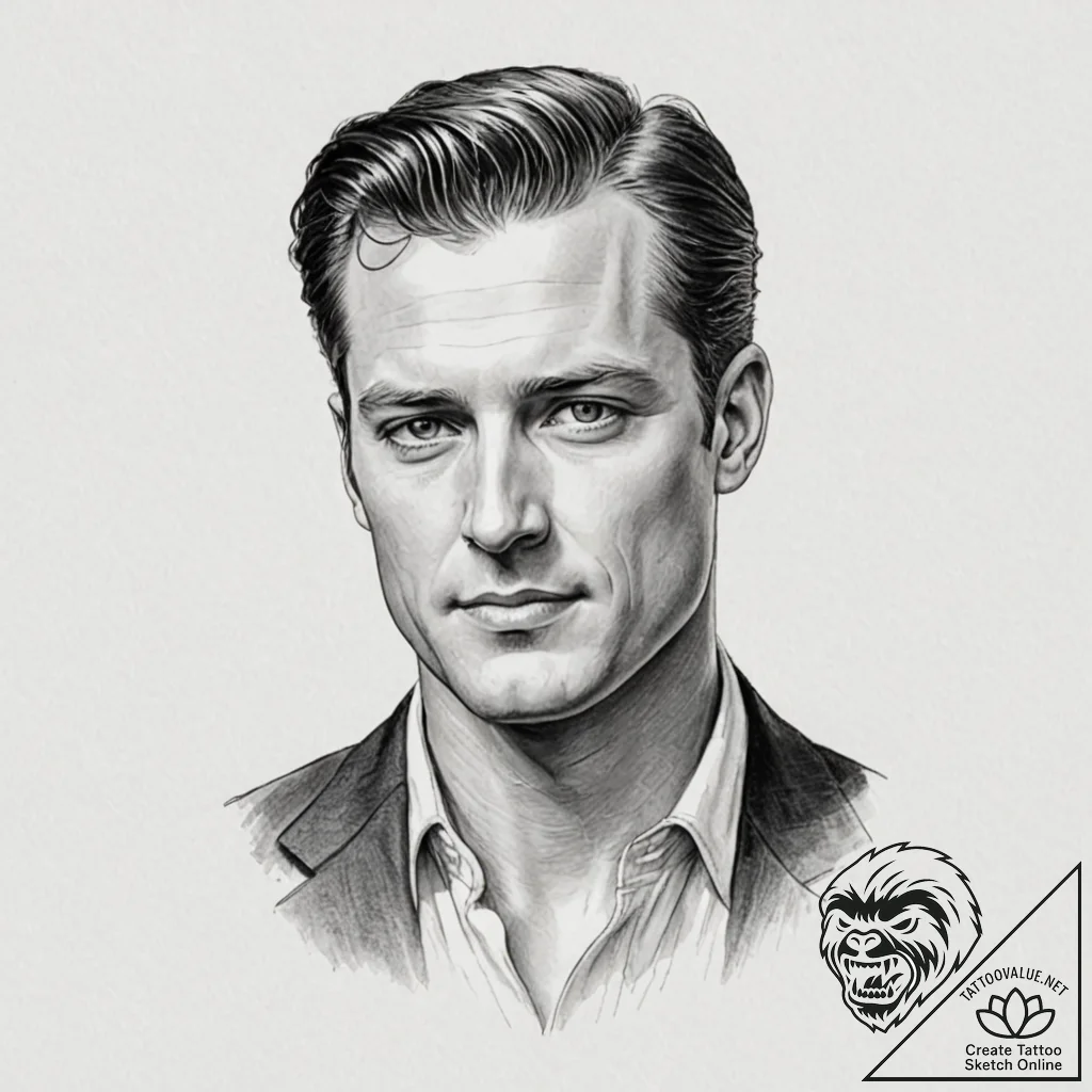 A graphic novel portrait of the duke of hasti... - tattoo sketch (№1752841489_0, 18.07.2025 12:24) — tattoovalue.net
