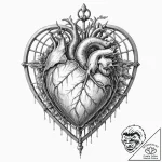 Tattoo design a stylized heart protected by a… – tattoo sketch (№1752841978_0, 18.07.2025 12:32) — tattoovalue.net