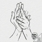 Tattoo design a minimalist tattoo of hands cl… – tattoo sketch (№1752842462_0, 18.07.2025 12:41) — tattoovalue.net