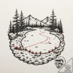 A shot of an archaeological dig site., tattoo… – tattoo sketch (№1752842947_0, 18.07.2025 12:49) — tattoovalue.net