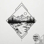 Moody & atmospheric, tattoo line art, minimal… – tattoo sketch (№1752843027_0, 18.07.2025 12:50) — tattoovalue.net