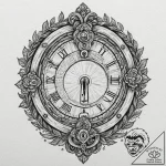 Tattoo design a key unlocking a hidden chambe… – tattoo sketch (№1752843107_0, 18.07.2025 12:51) — tattoovalue.net