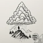 Tattoo design: a silhouette of perun standing… – tattoo sketch (№1752843354_0, 18.07.2025 12:55) — tattoovalue.net