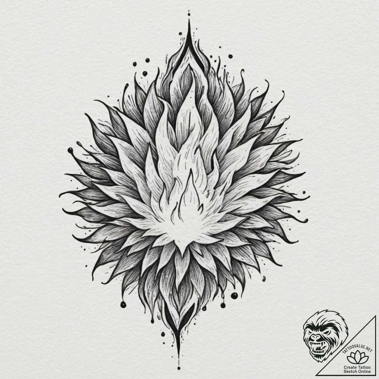 Tattoo design: a kolovrat with each ray endin... - tattoo sketch (№1752844092_0, 18.07.2025 13:08) — tattoovalue.net