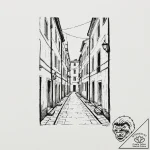 A quiet, forgotten alleyway in naples, italy,… – tattoo sketch (№1752844726_0, 18.07.2025 13:18) — tattoovalue.net