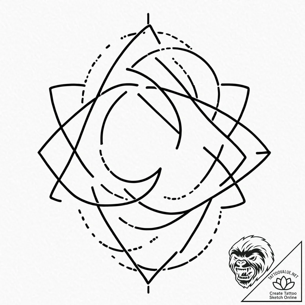 A linework tattoo of the pym particles symbol... - tattoo sketch (№1752844883_0, 18.07.2025 13:21) — tattoovalue.net