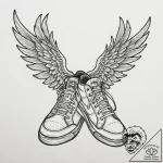 Tattoo sketch a runner’s shoe with wings., ta… – tattoo sketch (№1752845040_0, 18.07.2025 13:24) — tattoovalue.net