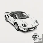 A sketch of the red ferrari from ferris buell… – tattoo sketch (№1752845205_0, 18.07.2025 13:26) — tattoovalue.net