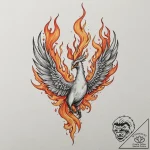 Tattoo sketch: a phoenix rising from flames,… – tattoo sketch (№1752845288_0, 18.07.2025 13:28) — tattoovalue.net