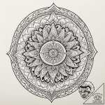 A single, illuminated tent in the vast, dark… – tattoo sketch (№1752845706_0, 18.07.2025 13:35) — tattoovalue.net
