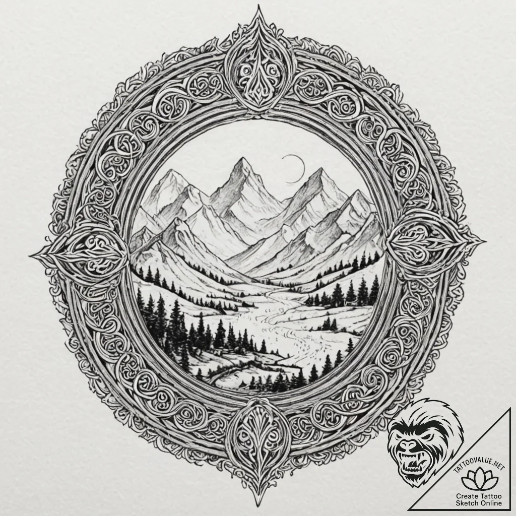 властелин колец (the lord of the rings) & хоб... - tattoo sketch (№1752845874_0, 18.07.2025 13:37) — tattoovalue.net