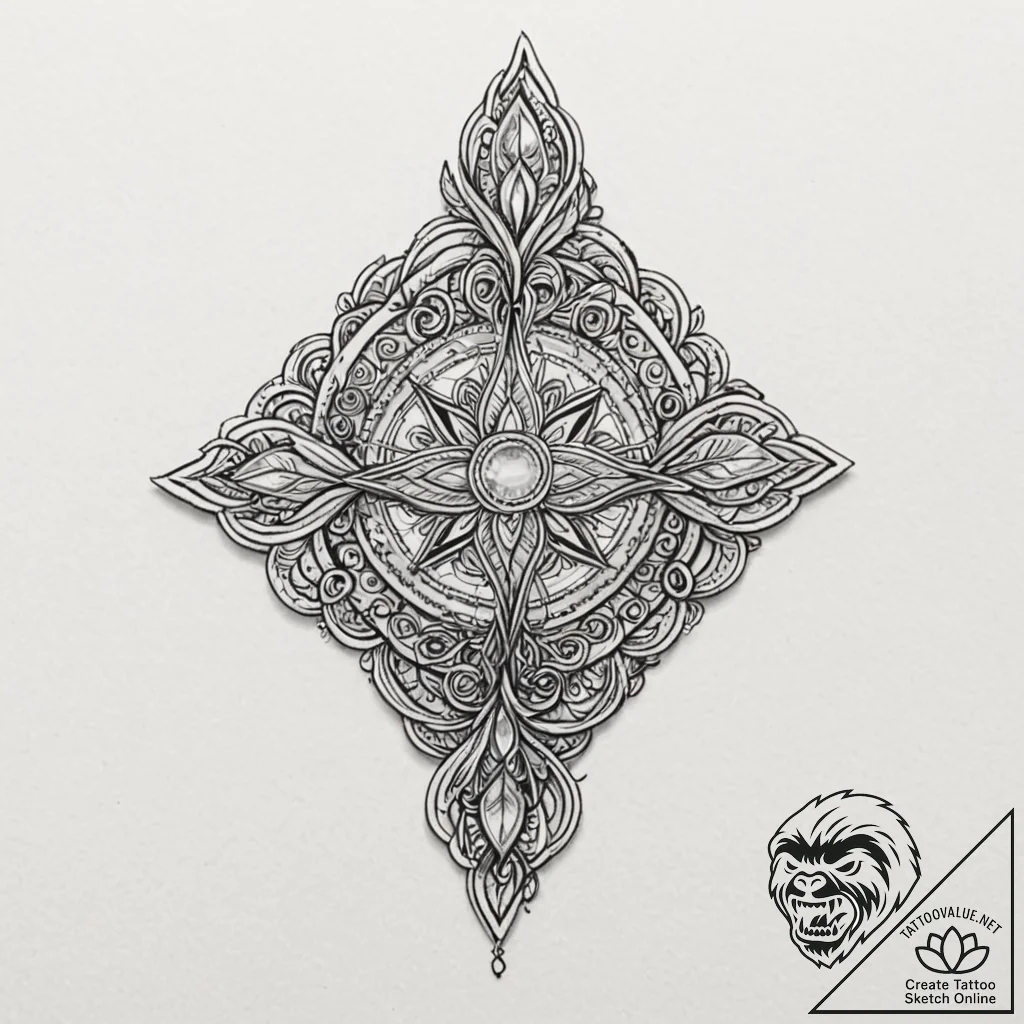 A neo-traditional tattoo of the leaf of lórie... - tattoo sketch (№1752847048_0, 18.07.2025 13:57) — tattoovalue.net
