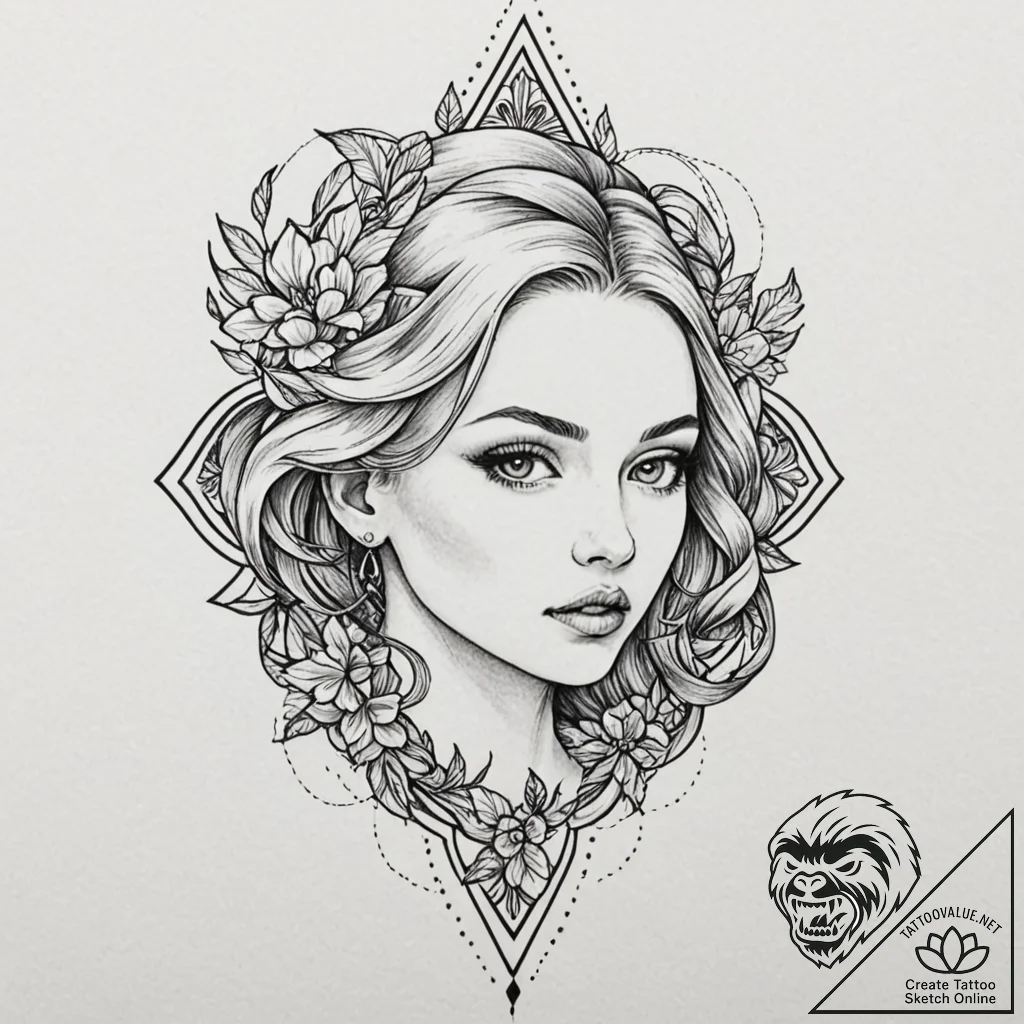 Tattoo design a dramatic blackwork design wit... - tattoo sketch (№1752847544_0, 18.07.2025 14:05) — tattoovalue.net
