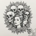 A graphic novel portrait of the main characte… – tattoo sketch (№1752847629_0, 18.07.2025 14:07) — tattoovalue.net