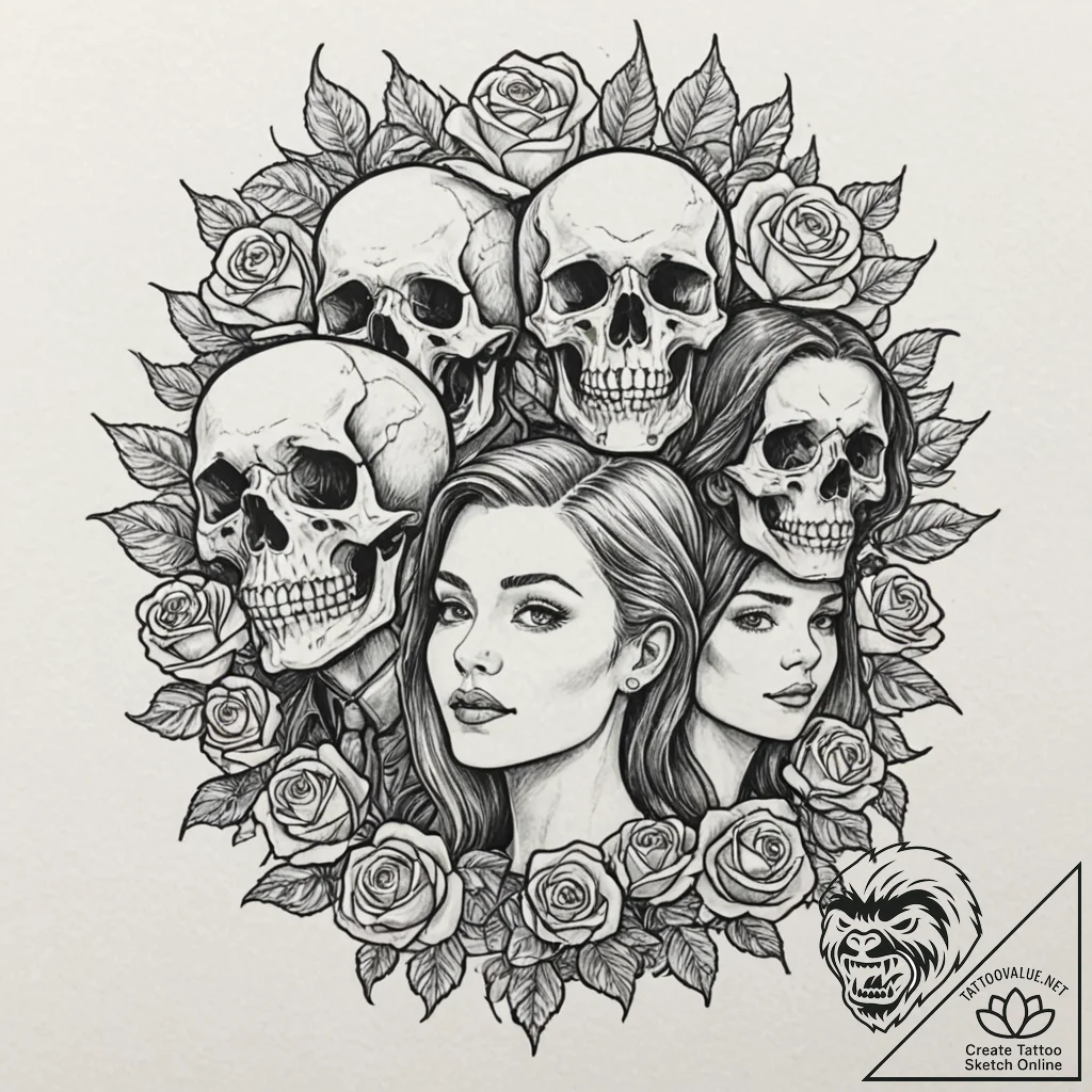 A graphic novel portrait of the main characte... - tattoo sketch (№1752847629_0, 18.07.2025 14:07) — tattoovalue.net