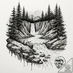 Tattoo sketch a flowing river that transforms… – tattoo sketch (№1752848300_0, 18.07.2025 14:18) — tattoovalue.net
