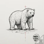 Polar bear, tattoo line art, on a clean white… – tattoo sketch (№1752848637_0, 18.07.2025 14:23) — tattoovalue.net