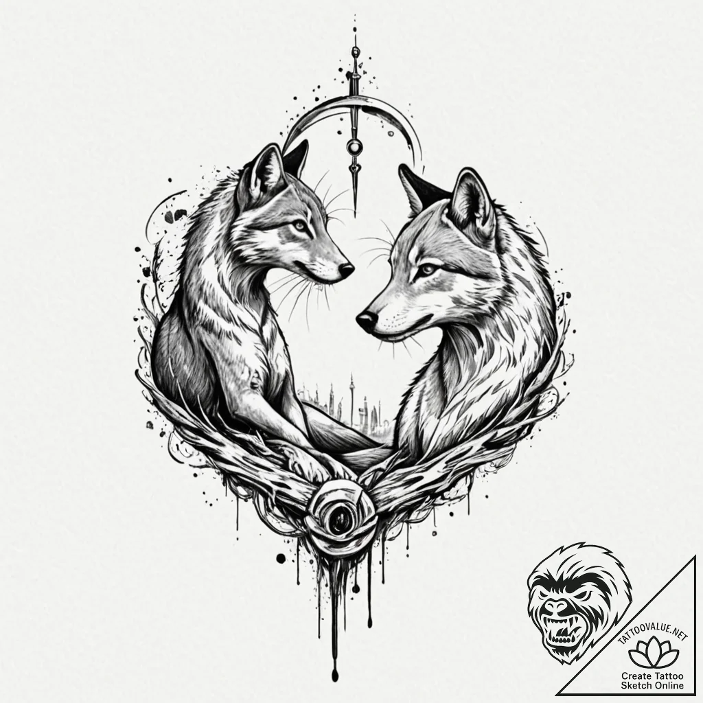 Tattoo sketch a 'spirit guide' animal for eac... - tattoo sketch (№1752849232_0, 18.07.2025 14:33) — tattoovalue.net